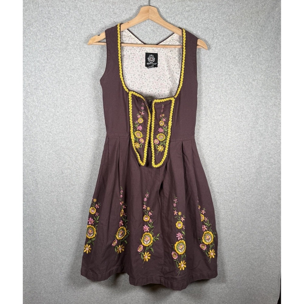 Almenrausch Oktoberfest German Dress Womens 38 S Small Purple Maroon